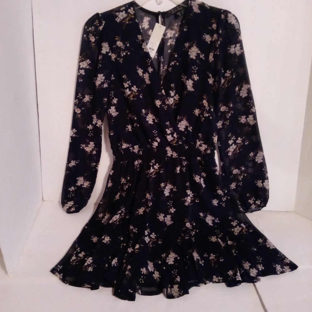 Trixxi Clothing Co lined long sleeve blue dress sz S NWT